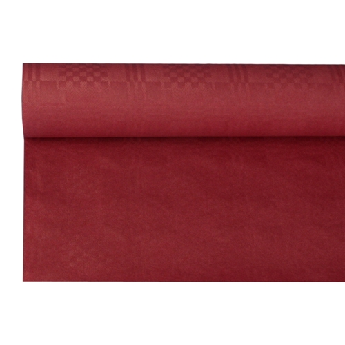 12 x Papiertischtuch mit Damastprägung 8 m x 1,2 m bordeaux