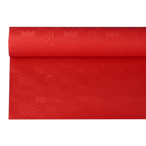 12 x Papiertischtuch mit Damastprägung 8 m x 1,2 m rot