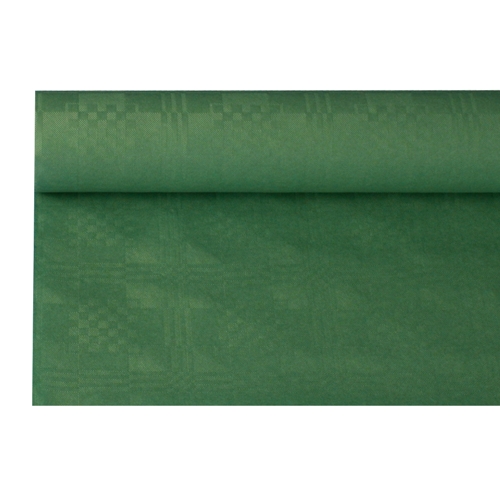 12 x Papiertischtuch mit Damastprägung 8 m x 1,2 m dunkelgrün