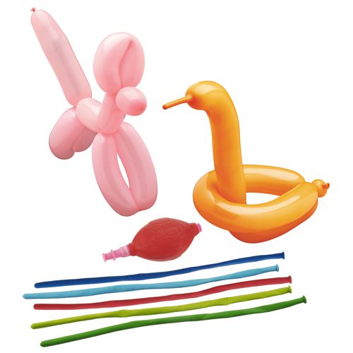 10 x 5 Modellierballons 120 cm farbig sortiert mit Pumpe