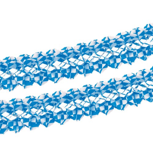 10 x Girlande, Papier Ø 16 cm · 4 m "Bayrisch Blau" schwer entflammbar