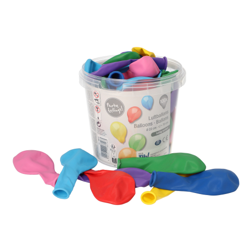4 x 100 Luftballons Ø 22 cm farbig sortiert in Dose