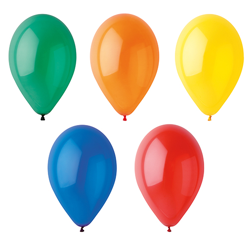 12 x 10 Luftballons Ø 25 cm farbig sortiert "Crystal"