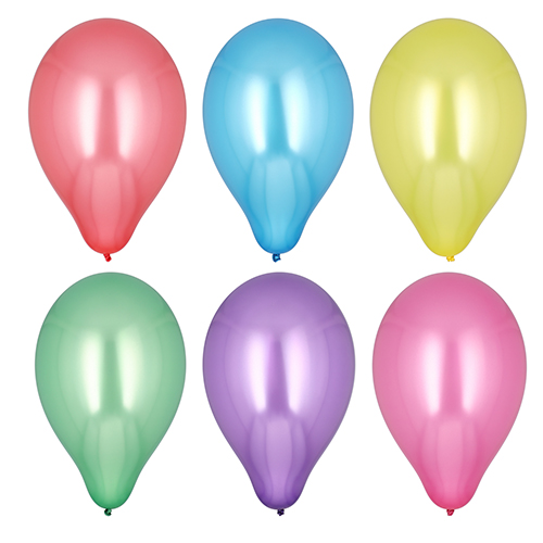 12 x 25 Luftballons Ø 25 cm farbig sortiert "Metallic"