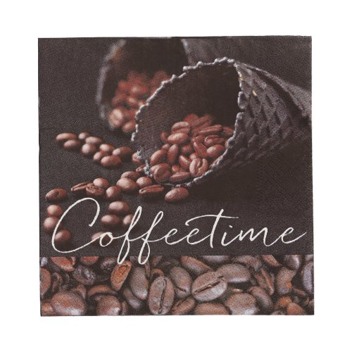 10 x 20 Servietten, 3-lagig 1/4-Falz 33 cm x 33 cm "Coffeetime"
