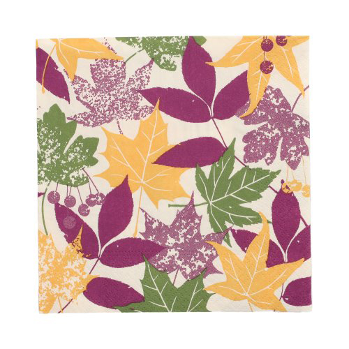 10 x 20 Servietten, 3-lagig 1/4-Falz 33 cm x 33 cm "Autumn Leaves"