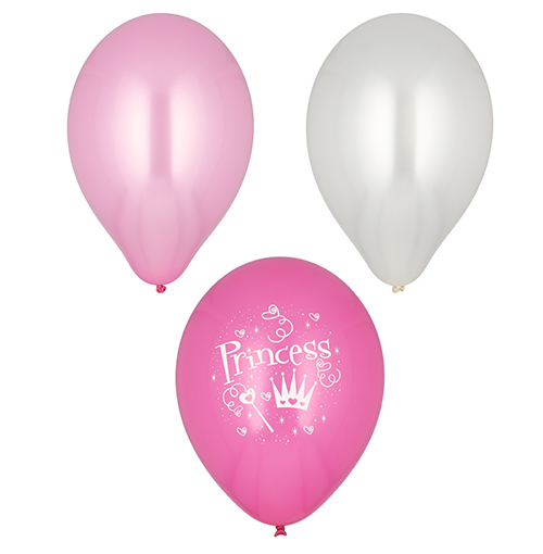 12 x 6 Luftballons Ø 29 cm farbig sortiert "Princess"