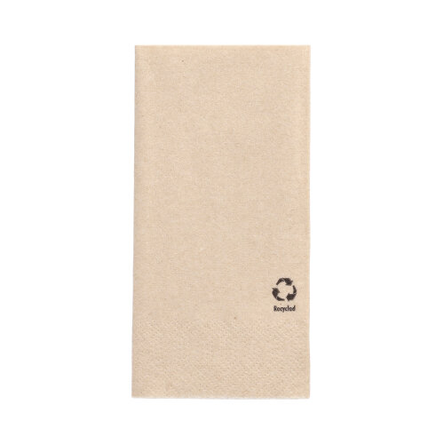 8 x 250 Servietten, 2-lagig 1/8-Falz 33 cm x 33 cm natur aus recyceltem Papier
