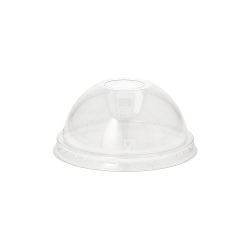 20 x 50 Dom-Deckel, PET rund Ø 9 cm · 4,5 cm glasklar mit Lochung