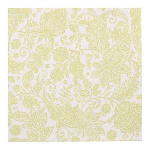 8 x 20 Servietten "ROYAL Collection" 1/4-Falz 40 cm x 40 cm limonengrün "Paisley"