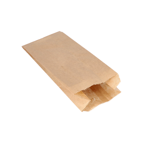 1000 Papierfaltenbeutel gefädelt Kraftpapier 24 cm x 11 cm x 6 cm braun Füllinhalt 1 kg