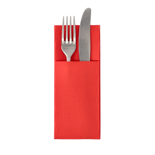 6 x 50 Servietten "ROYAL Collection" 40 cm x 30 cm rot mit Besteckfalz