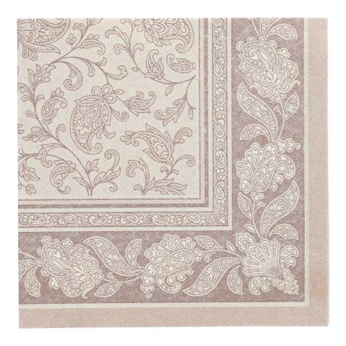8 x 20 Servietten "ROYAL Collection" 1/4-Falz 40 cm x 40 cm mocca "Ornaments"