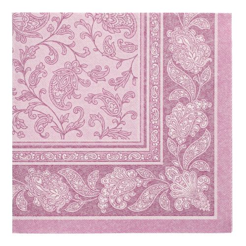 8 x 20 Servietten "ROYAL Collection" 1/4-Falz 40 cm x 40 cm lila "Ornaments"