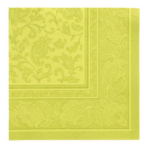 8 x 20 Servietten "ROYAL Collection" 1/4-Falz 40 cm x 40 cm limonengrün "Ornaments"
