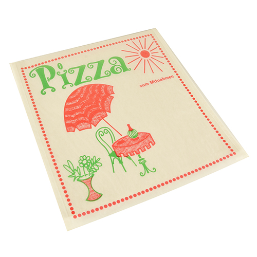 3 x 100 Pizzataschen, Pergamin 30 cm x 30 cm "Cafeteria" fettdicht