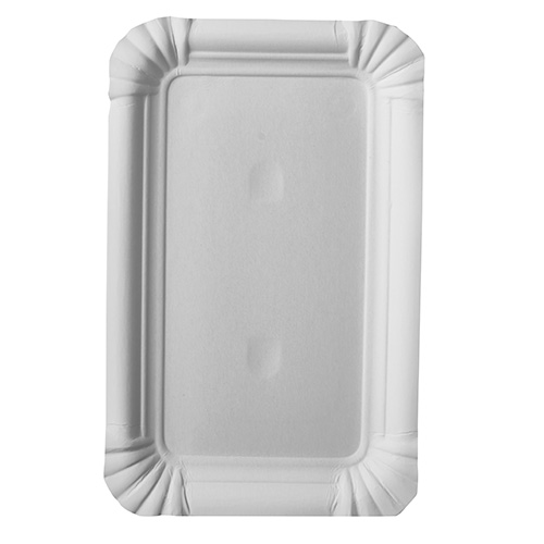 16 x 25 Teller, Pappe "pure" eckig 10 cm x 16 cm weiss