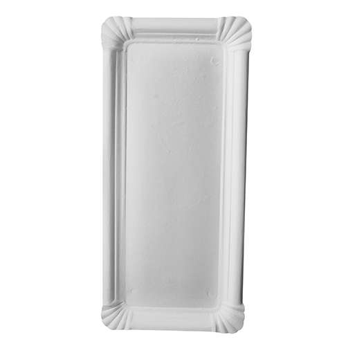 4 x 250 Teller, Pappe "pure" eckig 11 cm x 24 cm weiss