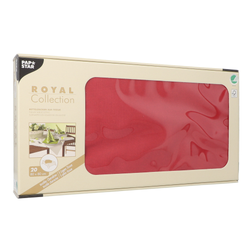 5 x 20 Mitteldecken, Tissue "ROYAL Collection" 80 cm x 80 cm bordeaux