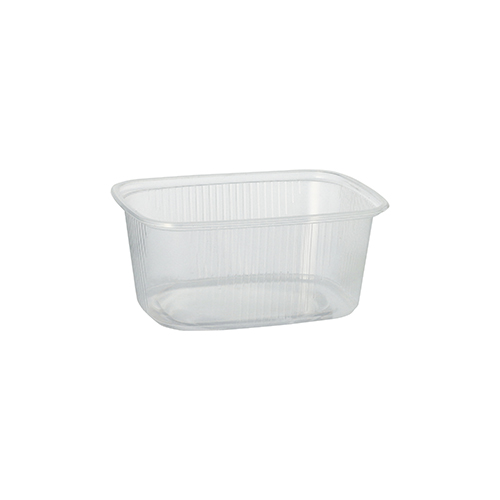 10 x 100 Verpackungsbecher, PP eckig 250 ml 4,9 cm x 8,1 cm x 10,8 cm transparent