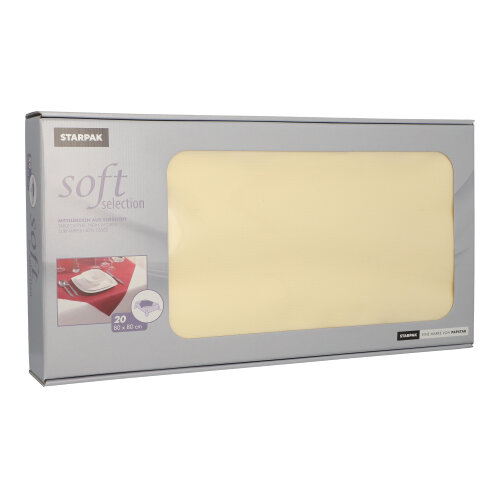 5 x 20 Mitteldecken, stoffähnlich, Vlies "soft selection" 80 cm x 80 cm creme