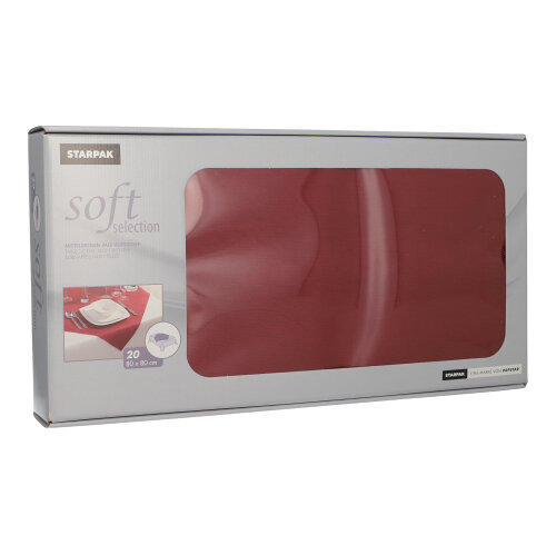 5 x 20 Mitteldecken, stoffähnlich, Vlies "soft selection" 80 cm x 80 cm bordeaux