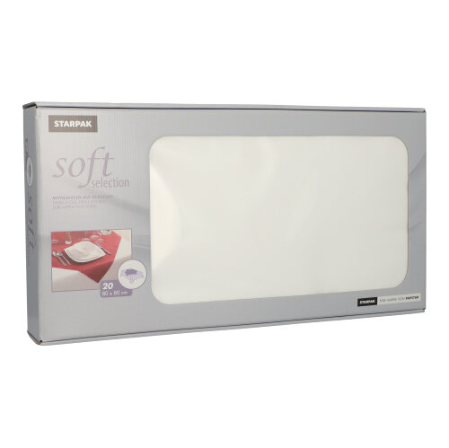 5 x 20 Mitteldecken, stoffähnlich, Vlies "soft selection" 80 cm x 80 cm weiss