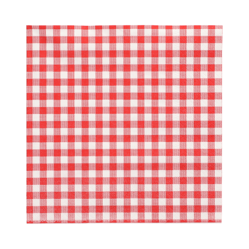 12 x 30 Servietten, 3-lagig 1/4-Falz 33 cm x 33 cm rot "Vichy Karo"