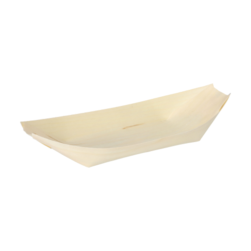 10 x 50 Fingerfood - Schalen, Holz "pure" 25 cm x 10 cm "Schiffchen"