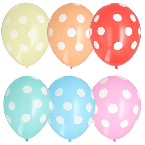 12 x 6 Luftballons Ø 29 cm farbig sortiert "Dots"