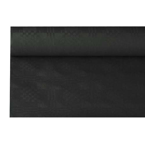 6 x Papiertischtuch mit Damastprägung 8 m x 1,2 m schwarz