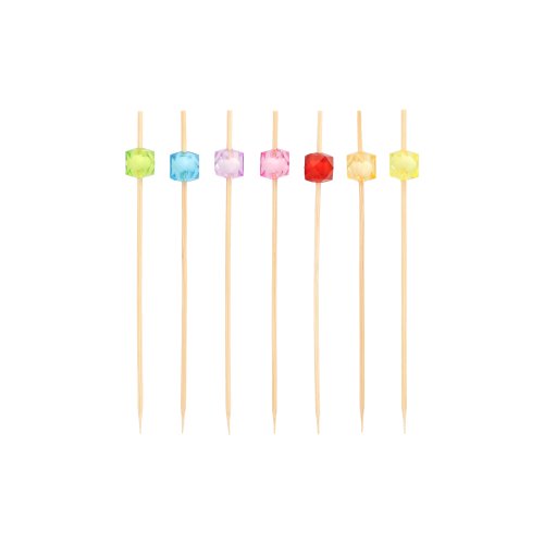 15 x 40 Fingerfood - Picker 12 cm farbig sortiert "Square"