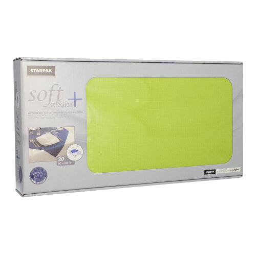 5 x 20 Mitteldecken, stoffähnlich, Vlies "soft selection plus" 80 cm x 80 cm limonengrün