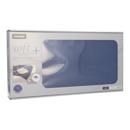 5 x 20 Mitteldecken, stoffähnlich, Vlies "soft selection plus" 80 cm x 80 cm dunkelblau