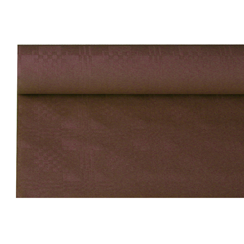 12 x Papiertischtuch mit Damastprägung 6 m x 1,2 m braun