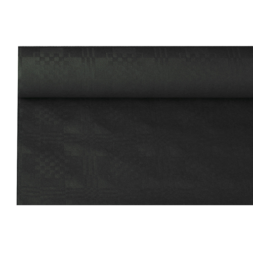 12 x Papiertischtuch mit Damastprägung 6 m x 1,2 m schwarz