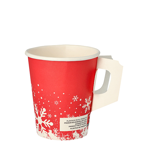 20 x 50 Trinkbecher mit Henkel, Pappe 0,2 l Ø 8 cm · 9,3 cm "Winter Time"