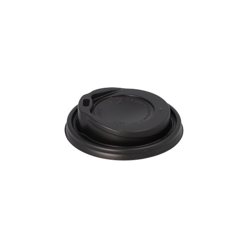 10 x 100 Dom-Deckel, PS "To Go" rund Ø 8 cm · 2,4 cm schwarz