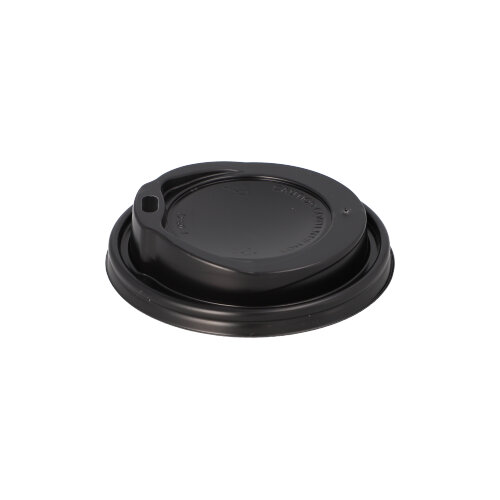 10 x 100 Dom-Deckel, PS "To Go" rund Ø 9 cm · 2,4 cm schwarz