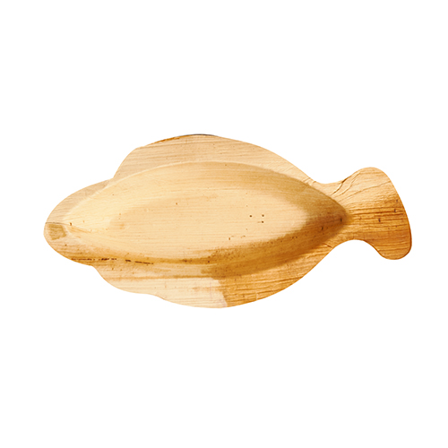 4 x 25 Teller, Palmblatt "pure" 24 cm x 11 cm x 2,5 cm "Fisch"