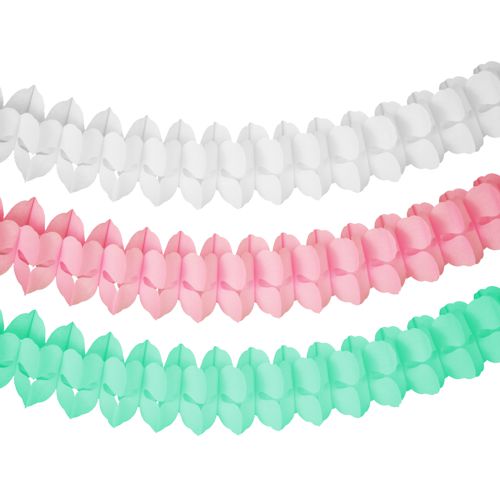 15 x Girlande, Papier Ø 16 cm · 3,65 m farbig sortiert "Pastel"