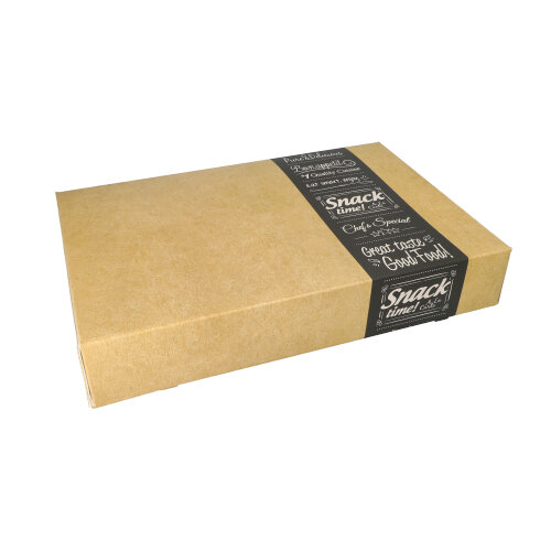 5 x 10 Transport- und Catering-Kartons "pure" eckig 8 cm x 31,5 cm x 46,2 cm "Good Food" mittel