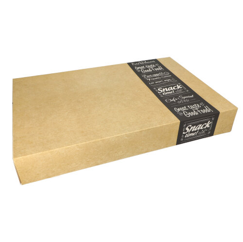 4 x 10 Transport- und Catering-Kartons "pure" eckig 8 cm x 37,5 cm x 55,5 cm "Good Food" groß