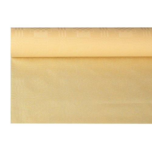 12 x Papiertischtuch mit Damastprägung 6 m x 1,2 m creme