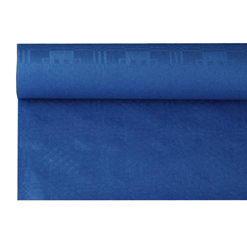 12 x Papiertischtuch mit Damastprägung 6 m x 1,2 m dunkelblau