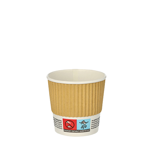 20 x 25 Trinkbecher, Pappe 0,1 l Ø 6 cm · 6 cm natur Ripple Wall