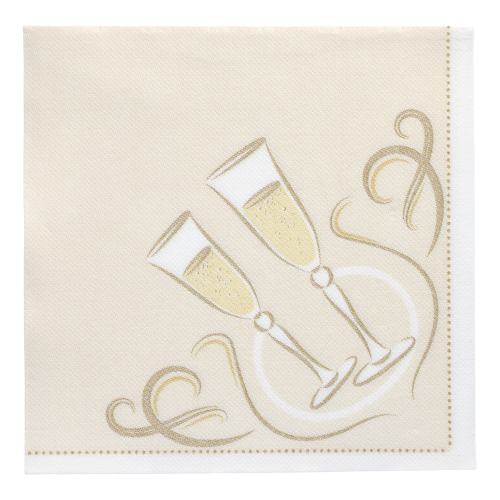 5 x 50 Servietten "ROYAL Collection" 1/4-Falz 40 cm x 40 cm gold "Festive Moments"