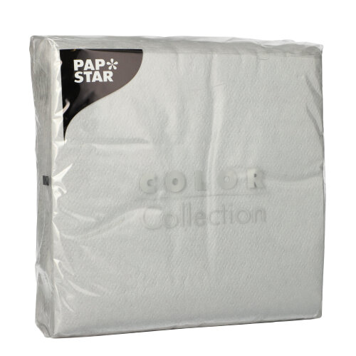 12 x 100 Servietten, 1-lagig 1/4-Falz 33 cm x 33 cm hellgrau