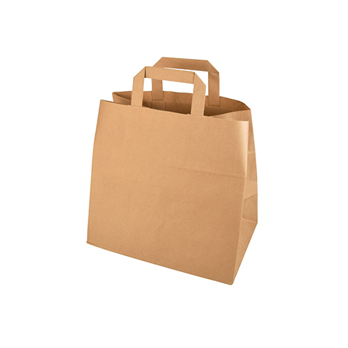 8 x 50 Tragetaschen, Papier 25 cm x 26 cm x 17 cm braun mit Tragegriff