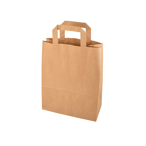 8 x 50 Tragetaschen, Papier 28 cm x 22 cm x 10 cm braun mit Tragegriff